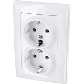 Flush-Mounted Double Socket All-in-One Series G1 Pure White