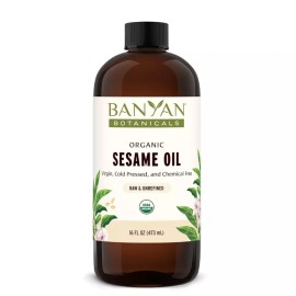 Banyan 반얀 식물성 정제되지 않은 참깨 오일 몸과 두피를 위한 풍부하고 따뜻해지는 아유르베딕 마사지 깊은 [34 Fl Oz (Pack of 1)] Banyan Unrefined Sesame Oil for Body and Scalp - Rich and Warming Ayurvedic Massage - Deep [34 Fl Oz (Pack of 1)]