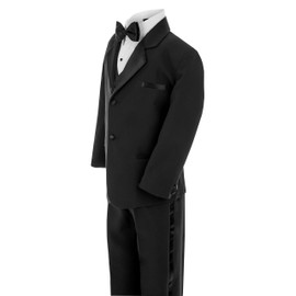 Big Boy's Usher Tuxedo Suit No Tail G210 (10, Black)