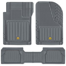 Cat® ToughLiner™ Gray Car Floor Mats - Heavy Duty Trim to Fit Floor Mats for Trucks - All-Weather Truck Accessories & Odorless Rubber Automotive Floor Mats - Car Mats & SUV Floor Liners for Car