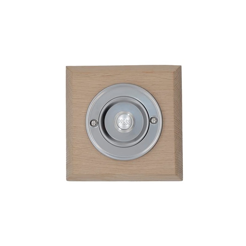Modern Living Square Wireless Doorbell in Natural and Brushed Nickel