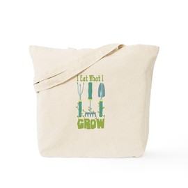 CafePress I Eat What I Grow Tote Bag Reusable Natural Beige Canvas Shopping Bag