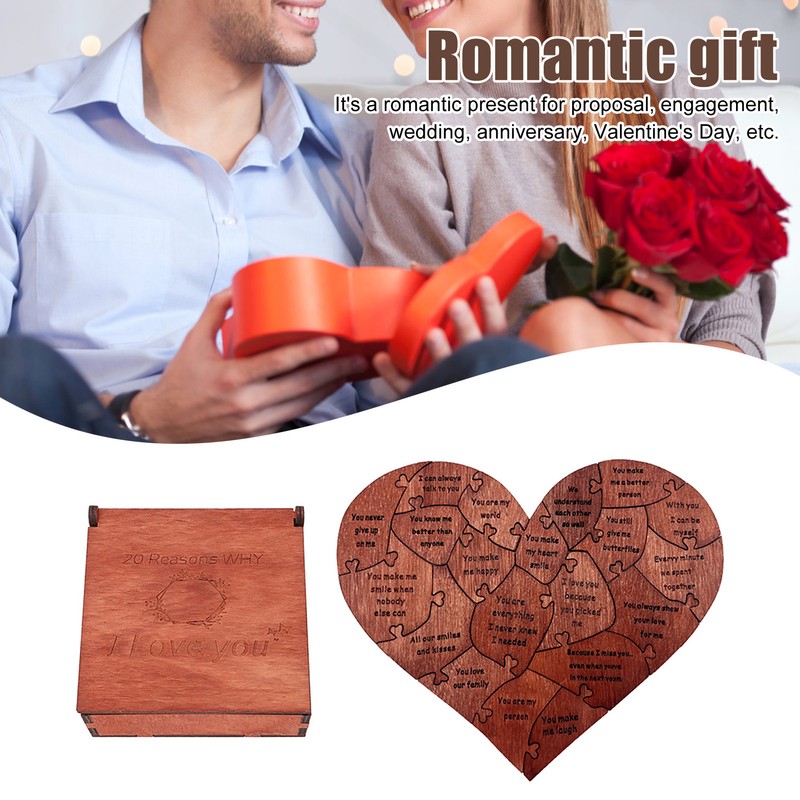 Wooden Heart Puzzle Valentines Day Heart Shape Puzzles Romantic Love
