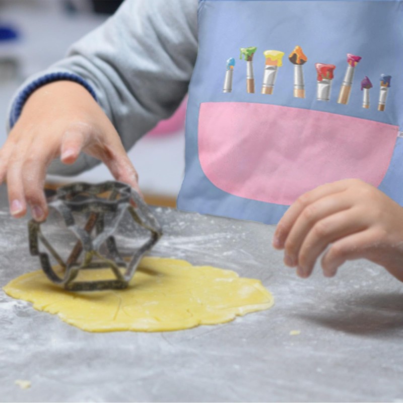 Vyooxcy 2 PCS Adjustable Children's Apron,Pink and Blue Kids ApronWith