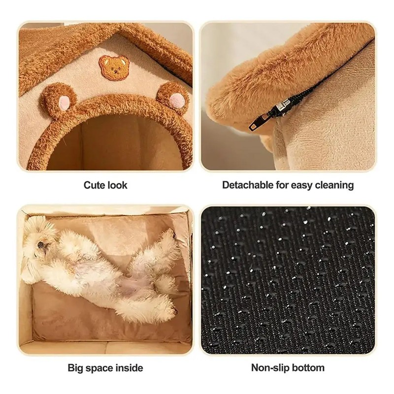 Thickened Pet Warm House for Cats and Small Dogs, Winter