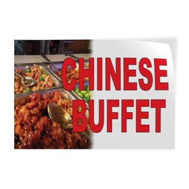 Decal Stickers Multiple Sizes Chinese Buffet Red Food Bar Restaurant Truck Industrial Vinyl Safety Sign Label Restaurant & Food 7x5Inches