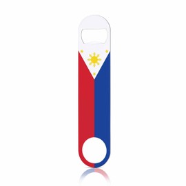 TASDANA Philippines Flag Stainless Steel Bottle Opener Freedom Patriotism Culture Red Blue Yellow Flat Beer Bottle Opener Keychain for Home Kitchen Bar Restaurant Party Birthday Gift