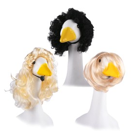 CAMDUCK 3 Pcs Porch Goose Outfit, Fashional Lawn Goose Wig, Braid Wig Afro Blonde Bob Curly Wigs for Yard Garden Patio Goose Decor Geese Outdoor Decorations
