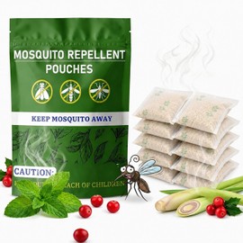 Natural Mosquito Repellent Outdoor Patio, Indoor & Outdoor Use, Mosquito Repellent Sachets for Yard, Patio, Camping & Travel, 60-Day Mosquito Control, Child&Pets Friendly- 10 Pack