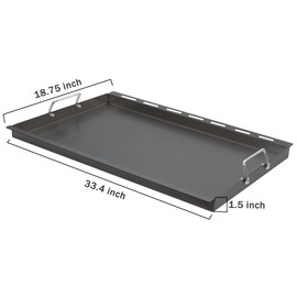 SafBbcue Genesis II Full-Size Griddle 400 Series GS4 Gas Grills,Flat Top Grill Insert with Handles for Weber Genesis II E-410 S-410 E-435 S-435 E/S-440/LX 440,Part Number #6789,Nonstick Steel