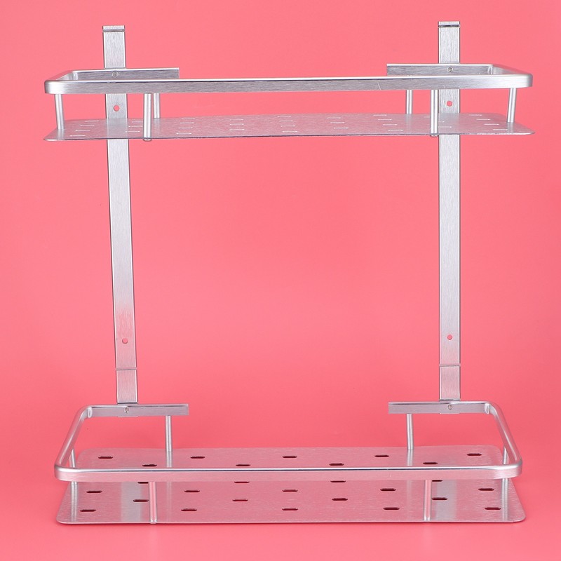 Space Aluminum Bathroom Shelf RustProof Shower Rack Kitchen Storage Basket
