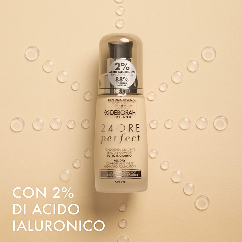 Deborah Milano 24 Hours Liquid Foundation Perfect Moisturising SPF 20,