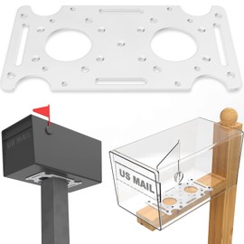 Mailbox Mounting Board, Post Mount Adapter Plate for Metal Post, Reinforced Installation Plate White;Compatible with Mail Boss, Architectural MAILBOXES, Gibraltar, hykolity, ShoppingOnBed, adoorn