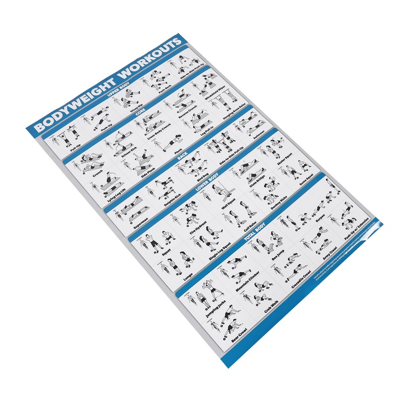 60x90cm Workout Charts Clear Rugged Easy Reading Bodyweight Exercises Poster