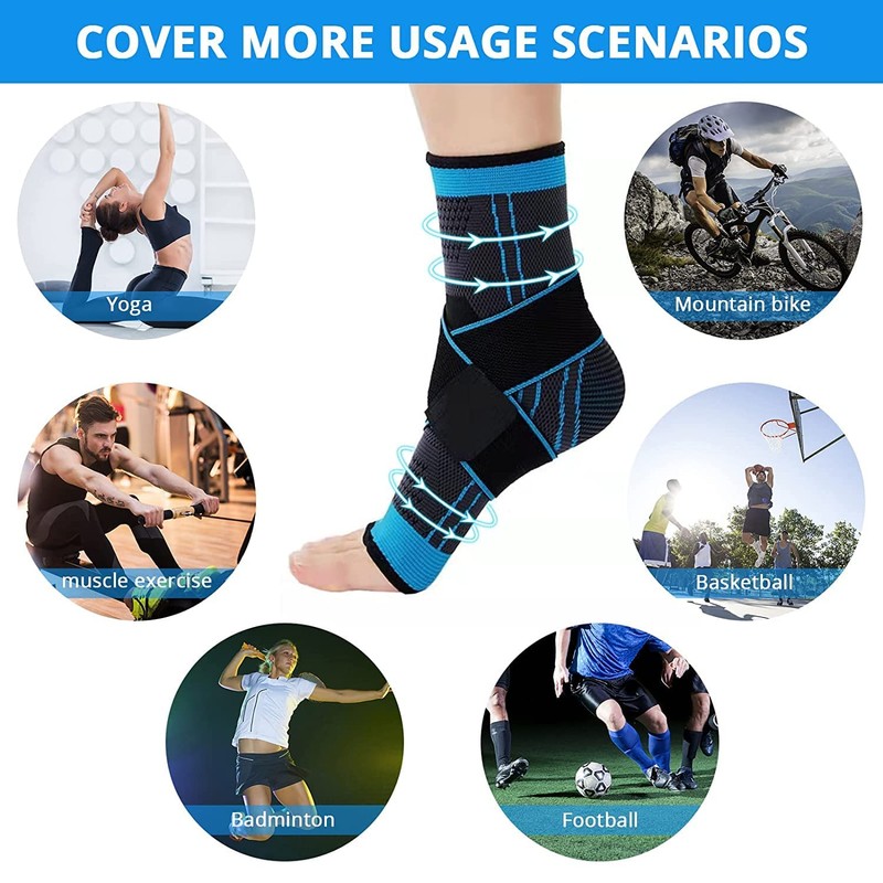 MILAIUN Ankle Brace, 1 Pair Adjustable Ankle Brace, Foot Bandage,