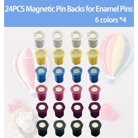 Okueejur Magnetic Pin Backs for Enamel Pins, Convert Enamel Pins to Refrigerator Magnets Put Your Pins on Fridge for Seasonal Decor，Not Included Enamel Pins (24)