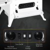 750/1500W Electric Fireplace Heater White Realistic LED Log Flames Glass