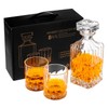 QWORK 3 Pcs Crystal Whisky Decanter & Glass Set -