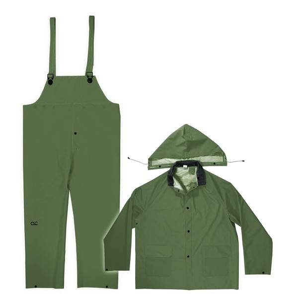CLC Custom Leathercraft Rain Wear R131L .35MM Green 3-Piece Rain Suit, Large