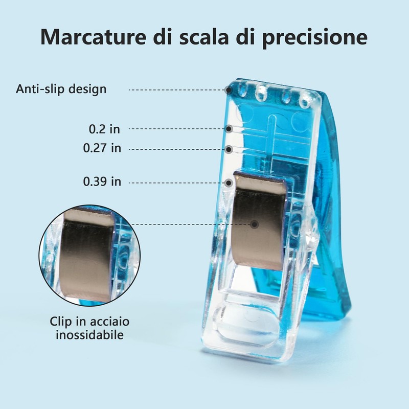 50 Pezzi Mollette per Cucito, Clip Multiuso in Plastica con