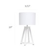 Simple Designs LT1069-WOW Interlocked Triangular White Wood Table Lamp with