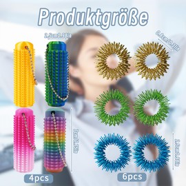 10 Pieces Skills Borderline Hedgehog Ball, Small Hedgehog Ball, Sensory Toy for Adults, Metal Acupressure Ball, ADHD Toy, Spiked Ball Skills, Panic Attack Toys, Fidget Toys for Stress Relief and Focus