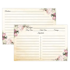Recipe Cards 4x6, Premium Double-Sided Recipe Cards, 60 PCS Blank Recipe Cards for Wedding, Bridal Shower, Housewarming(4x6, Vintage)
