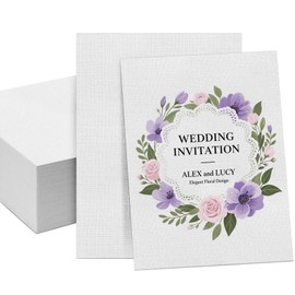 VOKOY 200 Sheets Linen Textured Cardstock Paper, 5" x 7" Blank White Printer Paper for Invitation Cards Making Office Printing Crafting Scrapbook DIY Projects, 92 lb Cover