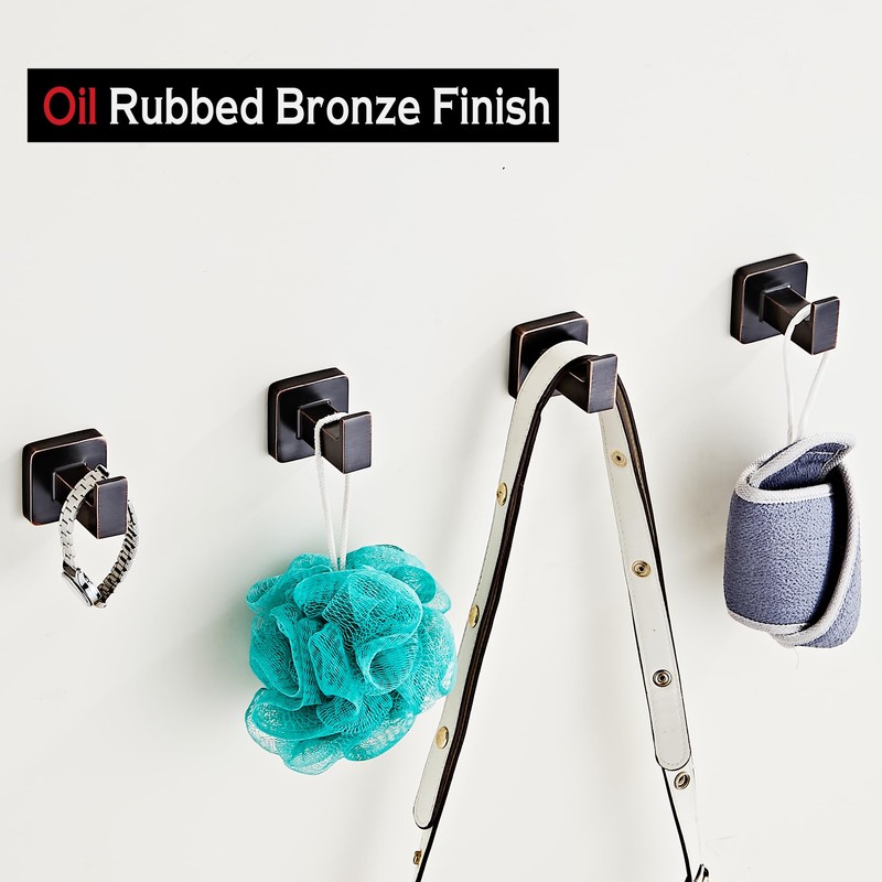 KOCRER Bronze Towel Hooks,Bathroom Coat Hook Robe Hook Wall Mounted,Oil