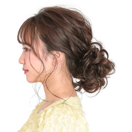 AQUADOLL wgt800-S-MBK Wig, Bun Wig, Airy Curl Scrunchie Wig, Bun Arrangement, Scrunchie, Point Wig, S Size, MBK. Matte Black