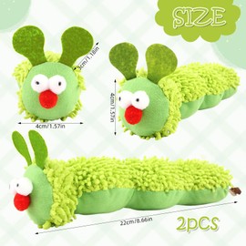Catnip Toy, Pack of 2 Cat Toy, Interactive Cat Toy, Caterpillar Plush Cat Cushion with Catnips, Soft Durable Cat Toy, Cat Toys for Cats Dental Care