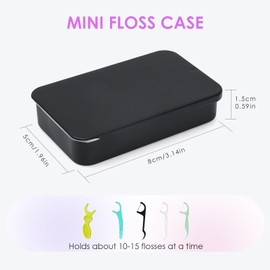 Gerkia 2Pack Travel Floss Picks Case，Refillable Portable Floss Pick Holder Container，Small Floss Dispenser and Dental Floss Holder，Small Tin Box Containers.