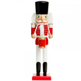 Sikora NK-A Decorative Wooden Nutcracker Figurine, Various Designs, 2 Sizes, Colour/Model: A01 Red, Drummer, Size: Height Approx. 28 cm