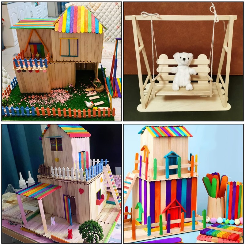 SULOLI Lollipop Sticks,150PCS Lolly Sticks for Craft Wooden Popsicle Sticks