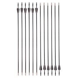 GPP Archery Beginner's First Arrows (30" Fiberglass Target Archery Arrows) - 12 Pack,Black