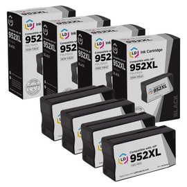 LD Products Compatible Replacements for HP 952XL Ink Cartridges 952 XL High Yield (4 Pack - Black) for OfficeJet: 7740, 8702, 8715 and OfficeJet Pro: 7740, 8210, 8216, 8218, 8710, 8714, 8716, 8717