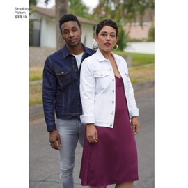 Simplicity Pattern S8845 Unisex Jean Jacket Sewing Pattern Kit by Mimi G Style, Code 8845, Sizes XS-XL