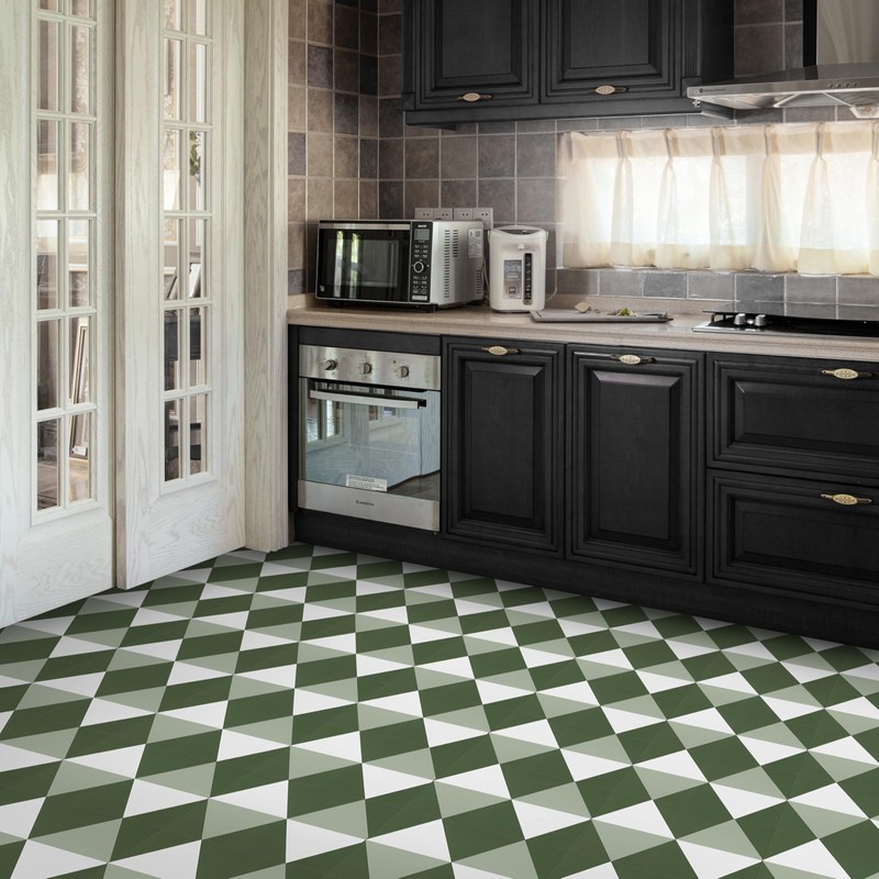 Alow Peel and Stick Floor Tile,Green Self-Adhsive Peel and Stick