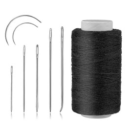 Namner Leather Thread, 150D Leather Wax Thread, 150 m, Flat Waxed Leather Yarn, Bookbinding Yarn, Leather Sewing Thread with Leather Sewing Needles for Leather Crafts, DIY and Repairing Leather Items,