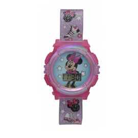 Minnie Mouse Flashing Lights LCD w/Pattern Jelly Strap (MN4190AC)