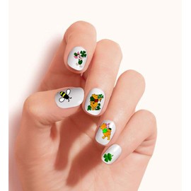 Saint Patrick's Luck of The Irish - Clover, Winnie The Pooh, Piglet, Green Hat (Ver.2) Clear Vinyl Cut, Peel and Stick Nail Art Decals/Stickers by DimOxy Designs.