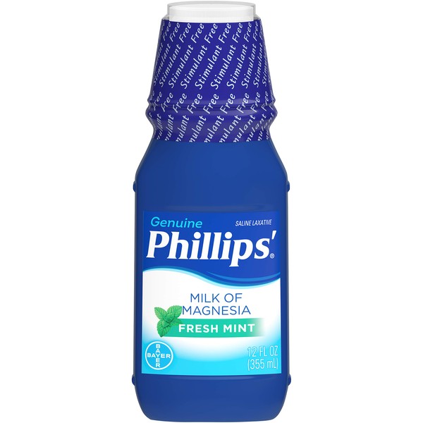 Phillips' Milk of Magnesia, Fresh Mint 12 oz (Pack of 12)