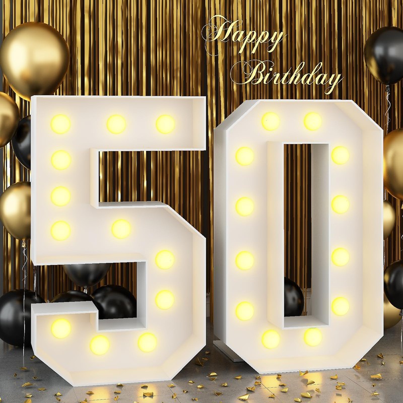 50 Light Up Numbers, Decorative Led Light Up Number Letters,