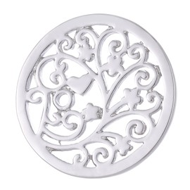 Morella Women's Amulet Coins, 33 mm Zirconia Stones, Base Metal