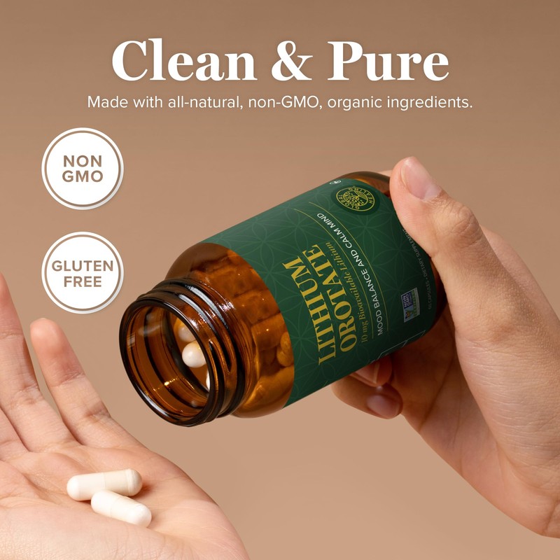 Global Healing Center - Lithium Orotate 10mg - Non-GMO, Gluten