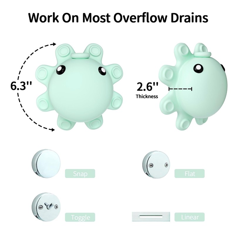 Bathtub Overflow Drain Cover - Silicone Bath Tub Drain Cover,