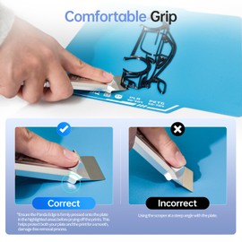 BIQU Panda Edge 3D Printer Scraper with 3 Extra Blades, Compatible with Bambu-Lab Spatula Blades, All Metal 3D Prints Removal Tool Kit