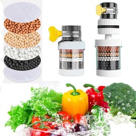 Water Filter Kitchen Tap Filtration Activated Carbon Clean Purifier 360° Rotatable Kitchen Bathroom Water Filter for Sink Faucet Chlorine Fluoride Heavy Metals Hard Water for Home Kitchen Bathroom