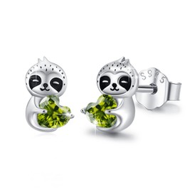 TUGHRA Cute Animal Sloth Earrings for Women – 925 Sterling Silver Studs, Lightweight Hypoallergenic Dainty Jewelry Gift