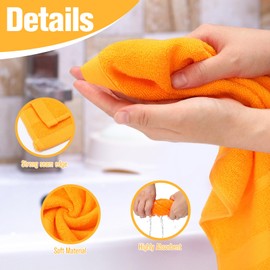 Mindsoft 21 Pack Washcloths for Face 14 x 14 Absorbent and Soft Hand Towels Bulk Set 100% Cotton Ring Spun Hand Towels for Bathroom Gym Wash Cloths (Yellow)